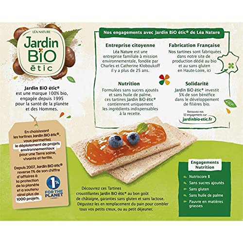 JARDIN BIO - Tartines Chataigne Sans Gluten Bio 150G - Lot De 4