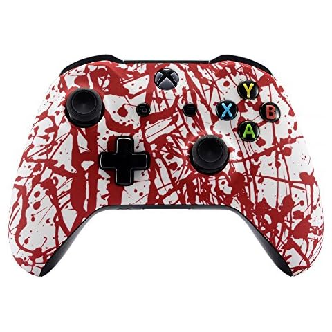 eXtremeRate Case für Xbox One S/X Controller,Hülle Gehäuse Case Schutzhülle Cover Oberschale Skin Zubehör Schale Shell für Xbox One S/Xbox One X Controller(Blut) Cover