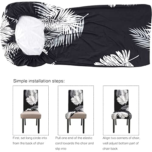 TOMMO Dining Room Chair Covers Set of 4, Stretch Removable Washable Spandex Dining Chair Slipcovers Protectors - Image 3