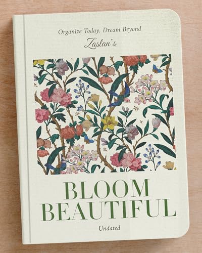 Image of Zaslan 12 Months Undated Planner, 12 Monthly Spreads, 52 Weekly Spreads, Habit Tracker, Utility Pages, 100 GSM, A5 Size (Bloom Beautiful)