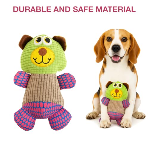 Image of Soft Plush Dog Toy | Comforting Chew Toy for Puppies & Dogs | Interactive Play and Gentle on Teeth | Durable Stuffed Animal Pets | Anti Anxiety Cute Cuddle Toy for Stress Relief (Teddy)