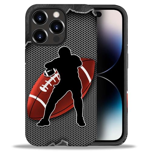 Coque anti-rayures iPhone 14 Pro en silicone motif rugby imprimé