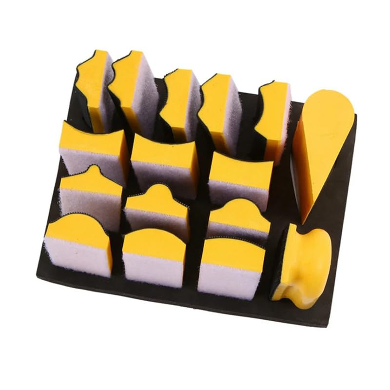 16Pcs Sanding Pad Polishing Disc Sanding Block Grinding Sponge for Hook Abrasive Tool Sanding Block Pad Accessories