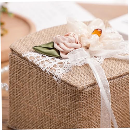 Ensemble de coussin pour alliances et panier en lin Zerodeko mariage