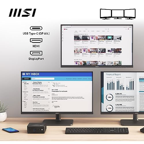 Image of MSI Cubi N ADL S Mini PC - Intel N100 CPU (DDR4 Memory & M.2 SSD Storage Compatible), USB 3.2 Gen 2 Type-A & Type-C (DP Alt) Ports, HDMI 2.1 & DP 1.4, Wi-Fi AC 9462, Bluetooth 5