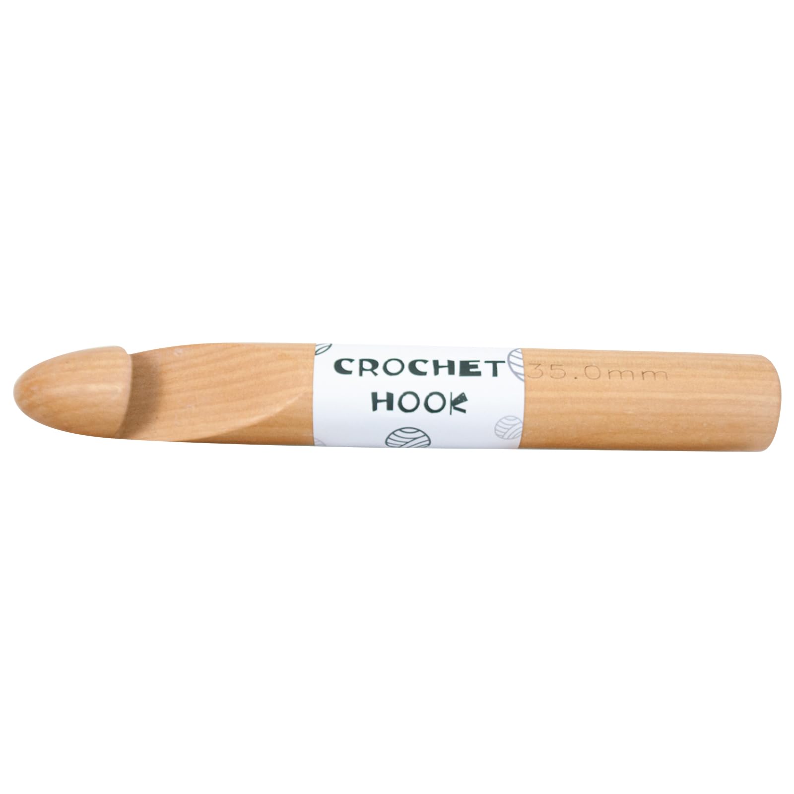 NEWFT Beech Wood Crochet Hook Small Crochet Needle 30mm 35mm Thick Needle for Weaving Bag, Sock, Yarn Craft