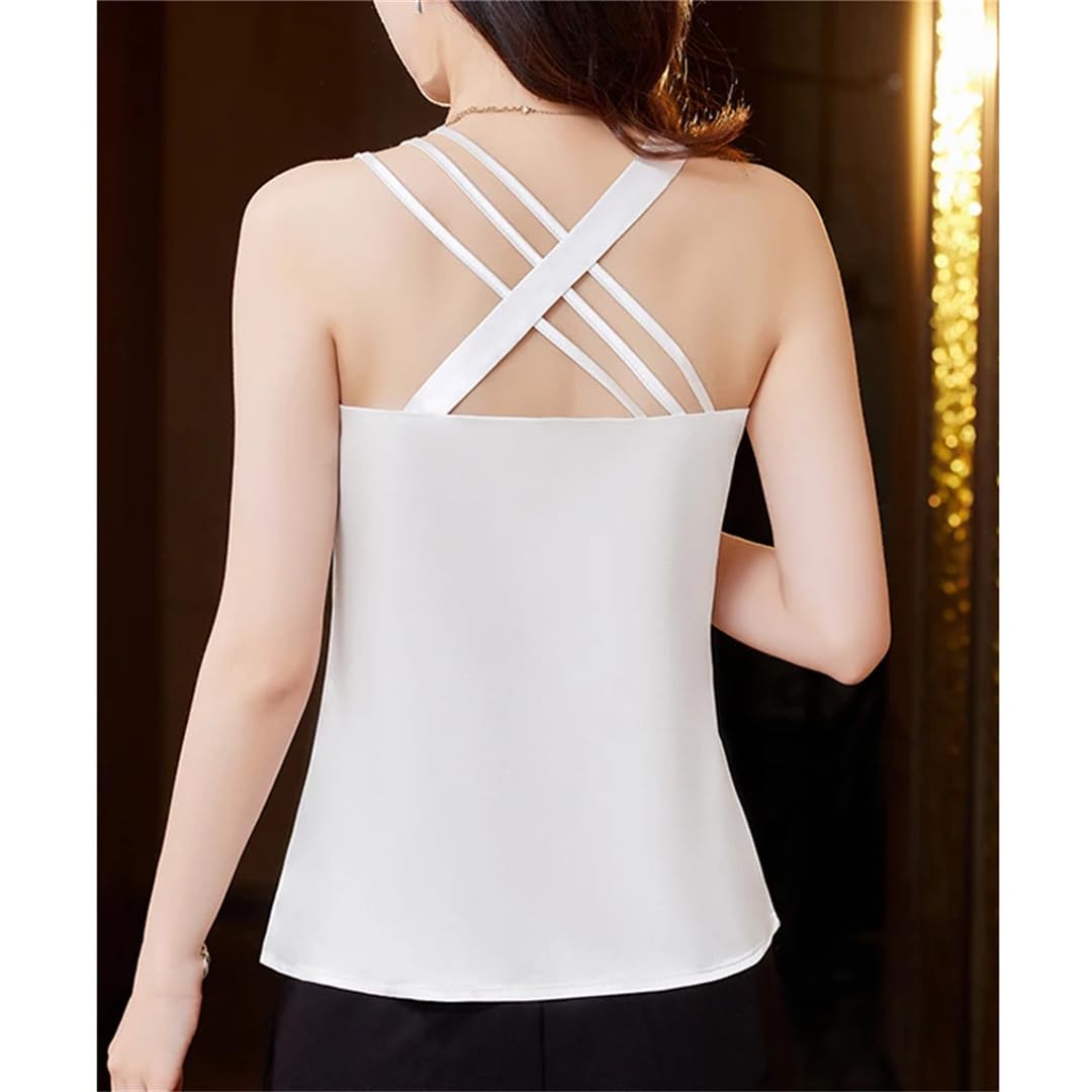 Canotte senza maniche da donna Tinta unita Indietro Croce Estate Camisole