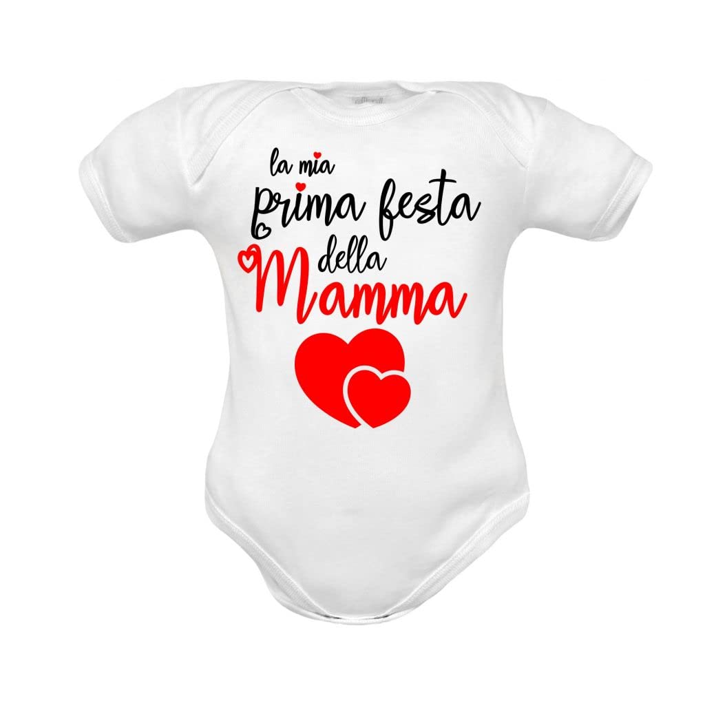 Corredino Neonato Body con frase la mia prima festa del papà e della mamma in manica corta e lunga di caldo cotone