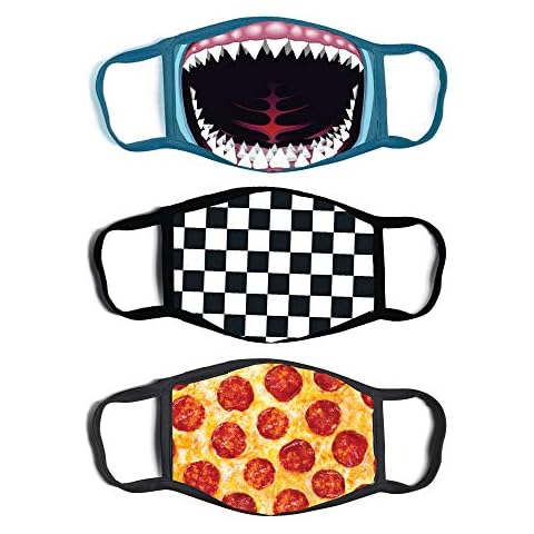 ABG Accessories Boys' 3-Pack Fashionable Protection, Reusable Fabric Face Age 3-7 Masks for Kids, Shark Design, 3 Count (Pack of 1) Cover