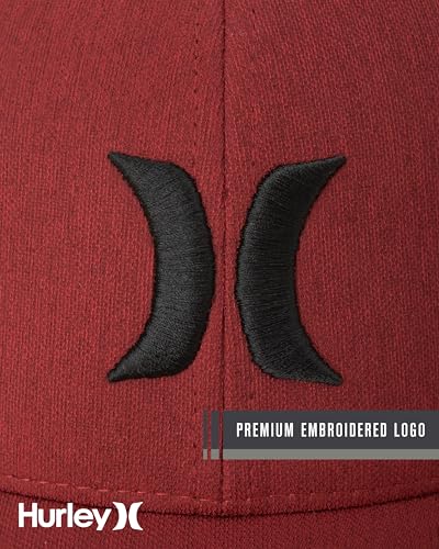 Image of Hurley Mens Baseball Cap - Moisture Wicking Curved Brim Flexfit Fitted Hats for Men with H2O-Dri Sweatband (Sizes: S-XL)
