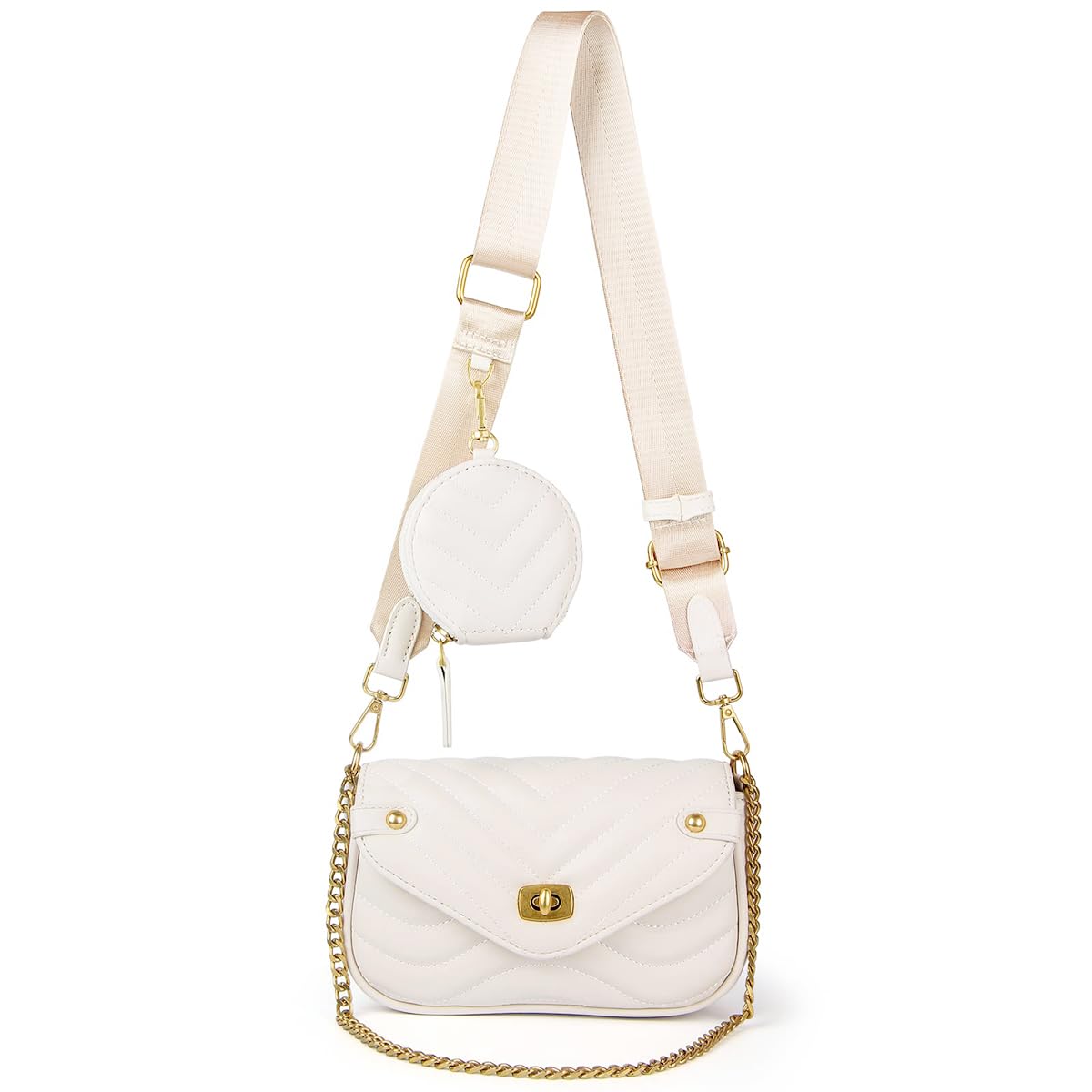 Zibuyu� Sling Bag for Girls, Women Stylish Crossbody Bag for Women Phone Bag PU Handbag Purser for Women, Girls Wide Shoulder Strap Travel Crossbody Shoulder Slim Bag for Women, Girls Gift - White (B0CMQ8CD7H) Amazon Price History, Amazon Price Tracker
