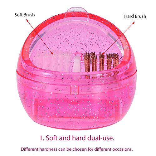 Mini Drill Bit Cleanser Box for Nail Art Drill Head Dual Clean Brush Portable Dust Cleaning Case Box Polishing Manicure Tool