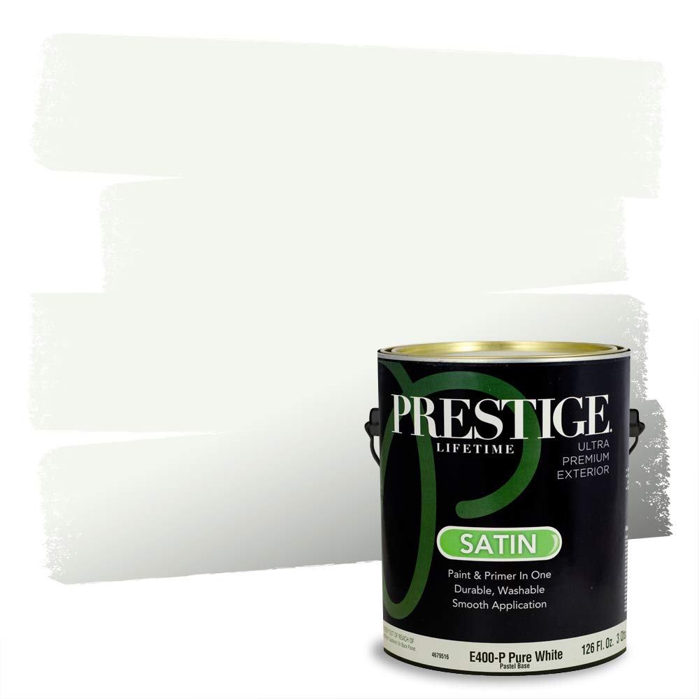 PRESTIGE Paints Exterior Paint and Primer in One Satin Alpine White