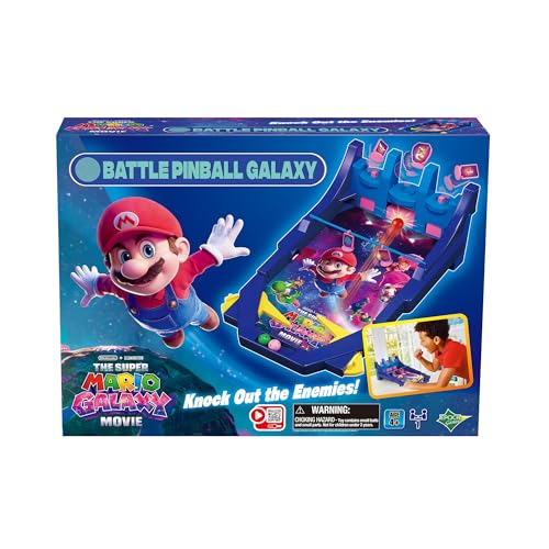 EPOCH Games THE SUPER MARIO GALAXY MOVIE Battle Pinball Galaxy - Party Game 7629, Multicolor, 20 cm x 22 cm x 0.1 cm - Image 4