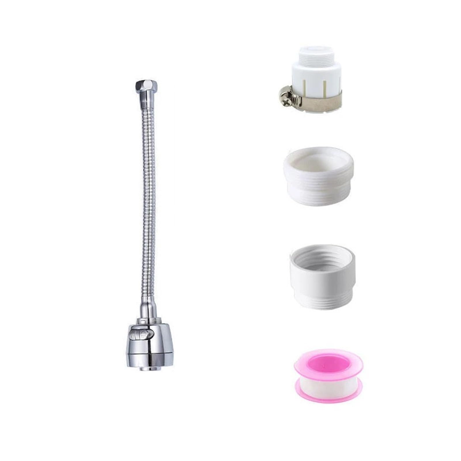 BNGDFDGH 360 Degree Adjustment Kitchen Faucet ExtensionTube Water Saving Nozzle Filter Home Bathroom Gadgets Accessories(25cm)