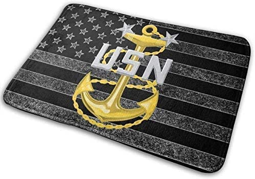 Doormat US Navy Master Chief Petty Officer (MCPO) Military Veteran Served Non Slip Doormats Bathroom Rugs 16x24 Inch