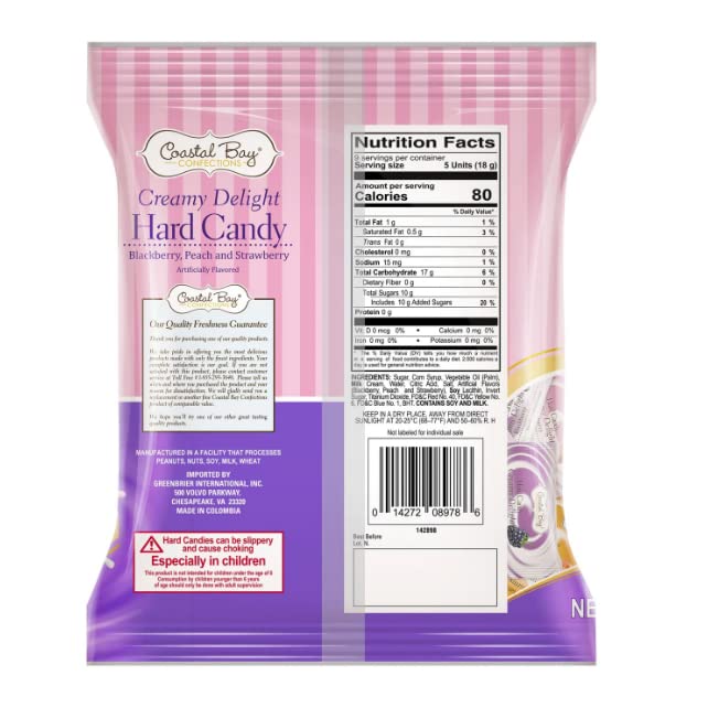 Miniatura 2 de Delicia cremosa de caramelo duro  Sabores de fresa, melocotón y mora arremolinados en rica crema  Original clásico sabor dulce fresco envuelto