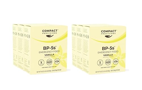 Compact Provisions BP-5s Vanilla Paquete de 6 suministros de alimentos de emergencia y raciones de supervivencia no perecederas para kits de