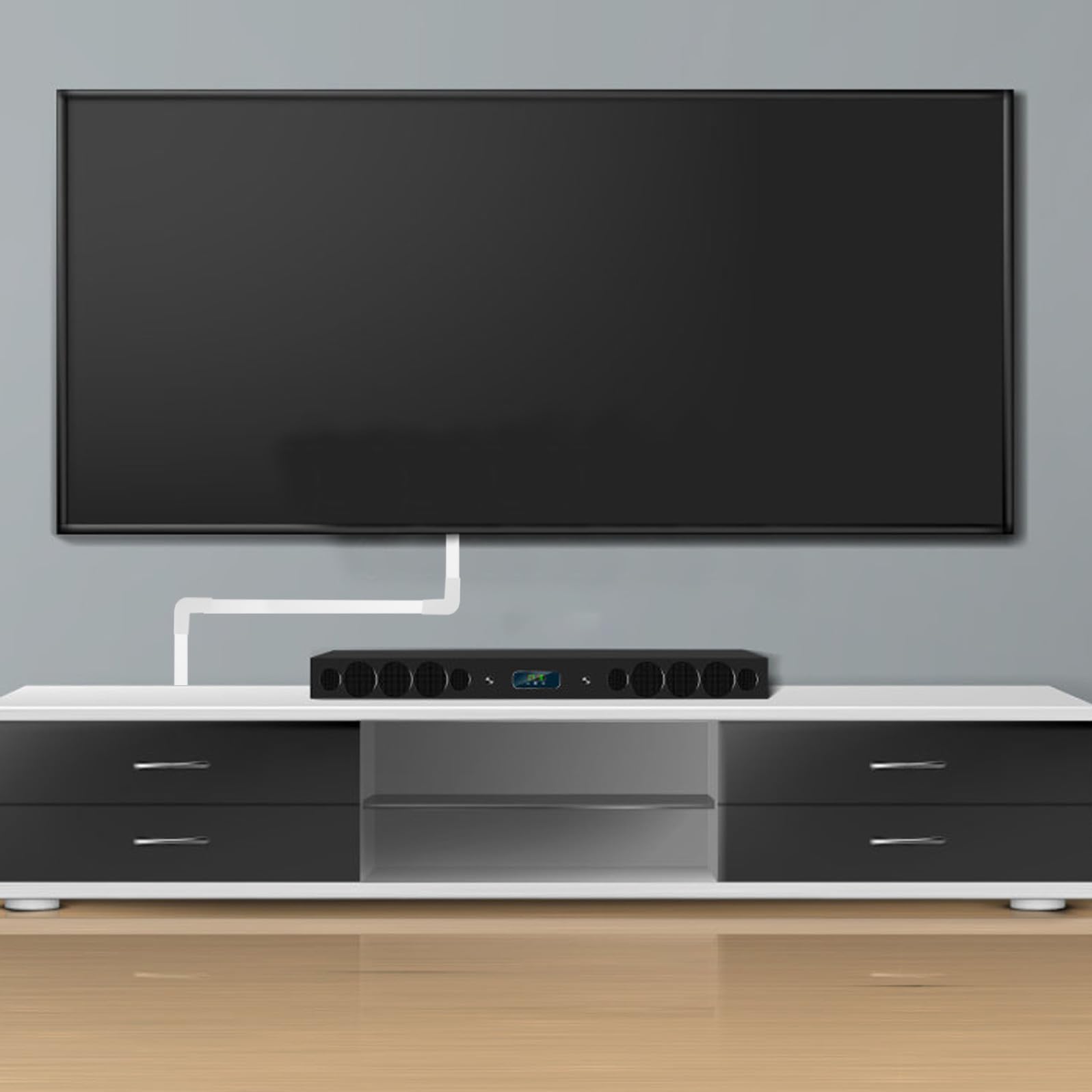 Kit de Canaleta para Ocultar Cables de TV 40cm PVC Blanco