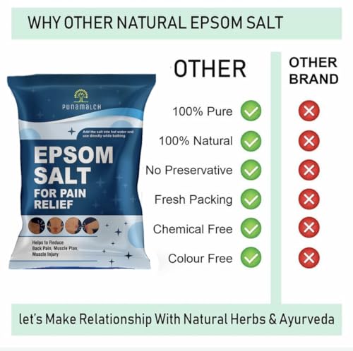 PUNAMULCH Epsom Salt For Pain Relief 1KG Epsom Salt For Foot Epsom Salt For Bath Epsom Salts For Feet Pain For Muscle Relief, Relieves Aches & Pain Epsom Bath Salt Crystal and... - Image 5