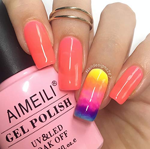 AIMEILI UV LED Gellack ablösbarer Gel Nagellack Gel Nail Polish - Neon Shocking Pink (055) 10ml – Bild 3
