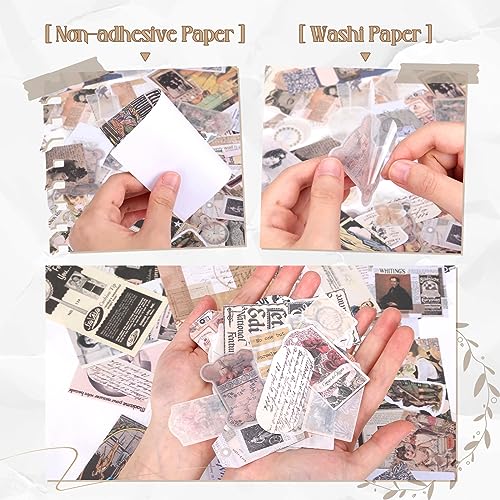 LIHAO 200PCS Vintage Scrapbook Paper Journaling Supplies Scrapbooking Material Paper Set Nature Collection Set - Image 4