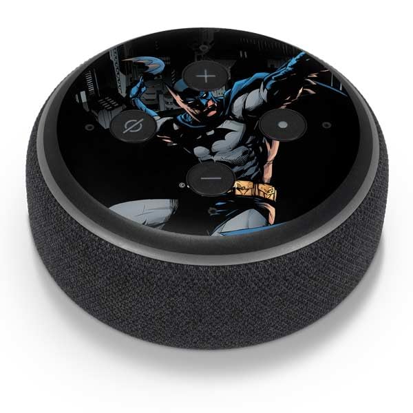 Skinit Decal Audio Skin Compatible with Amazon Echo Dot 3 - Officially Licensed DC Comics Batman Throwing Batarang Jim Lee Art Design