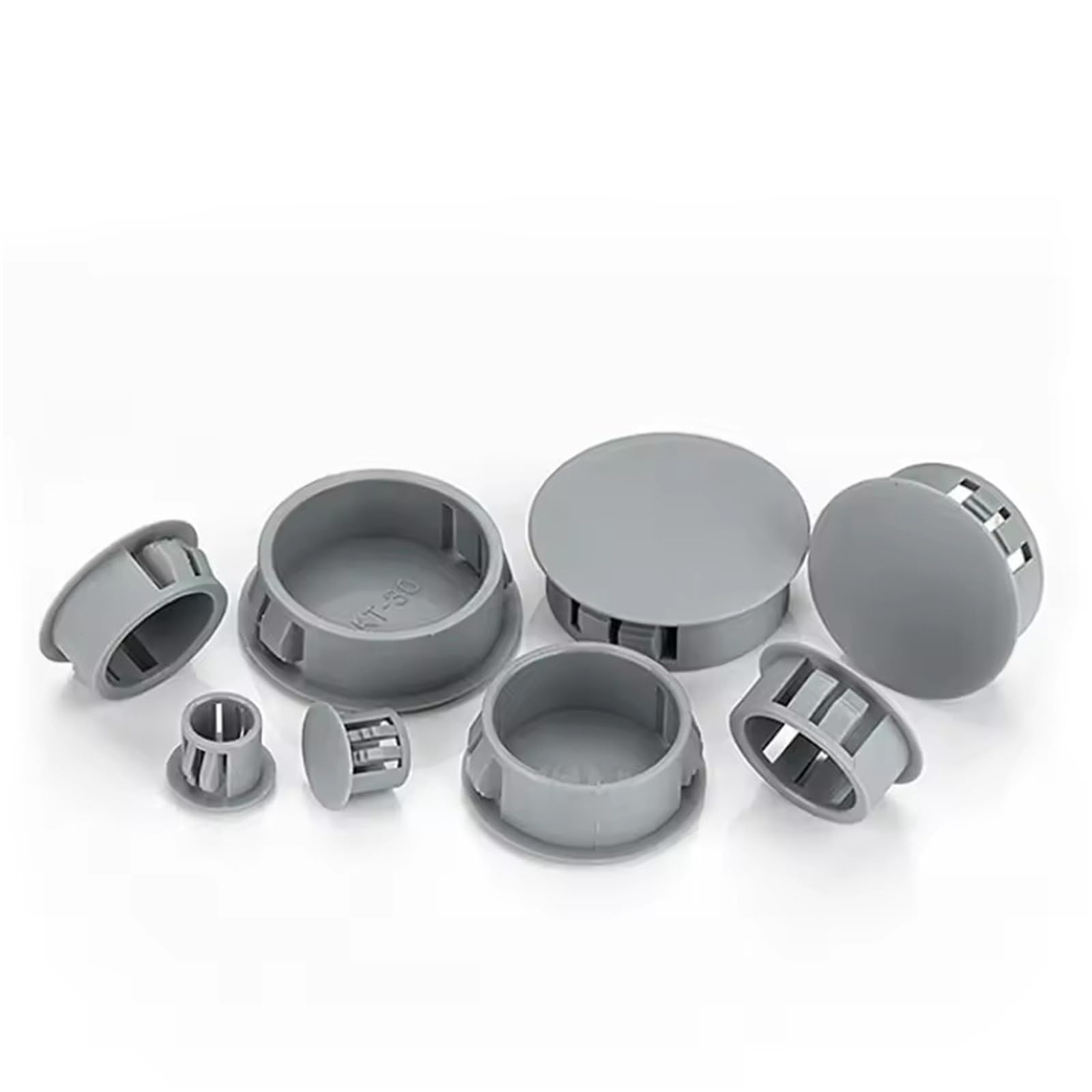 Snap-on Hole Plug Round Plastic Blanking End Caps Tube Pipe Inserts Bung(Gray,15mm (50pcs))