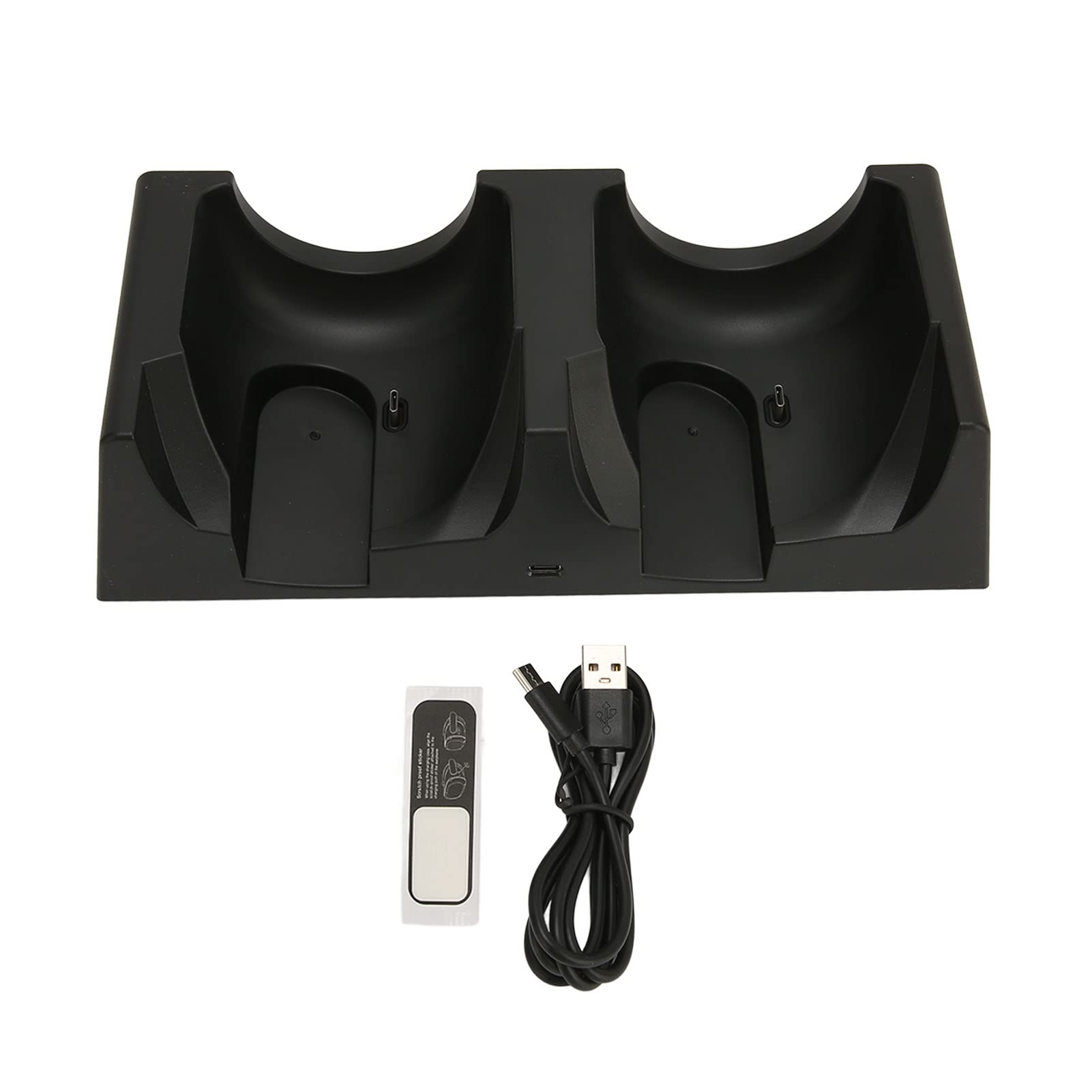 Station de Charge Double pour VR 2, Station de Recharge sans Fil pour VR avec Charge Rapide Type‑C et indicateur LED, Base de Charge compacte en ABS pour Deux Casques