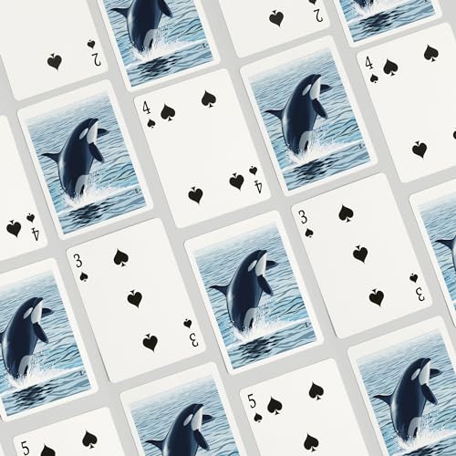 Baraja Lantern Press Orca Whale Jumping 52 naipes miniatura 4