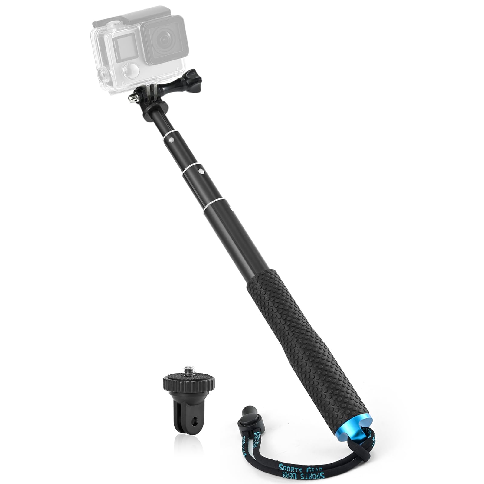 Selfie Stick, 28” Extension Monopod Adjustable Pole Waterproof Hand Grip Compatible for Go Pro Hero 10 9 8 7 6 5 4 3+ 3 Session, AKASO, Xiaomi Yi,SJCAM SJ4000 SJ5000 SJ6000 More