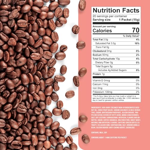 Image of The Frozen Bean Hazelnut Frappe & Latte Instant Mix (20 Sticks), Made with Arabica Coffee, Double Shot Caffeine, Low Sugar & Premium Ingredients, Hot, Iced, or Blended Drinks