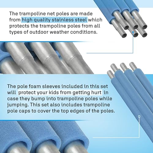 image for Machrus Upper Bounce Trampoline Safety Enclosure Set for 7.5 FT 10FT 1