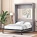 Harper & Bright Designs Full Size Murphy Bed, can be Folded into a Cabinet, Full Murphy Cabinet Bed, Gray