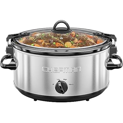 Chefman 6 Quart Slow Cooker with Locking Lid Cover