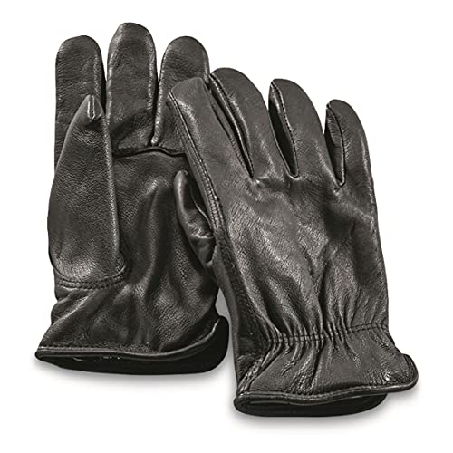 Guide Gear Men’s Deerskin Leather Work Gloves Insulated, Thinsulate 40 Gram Black XL