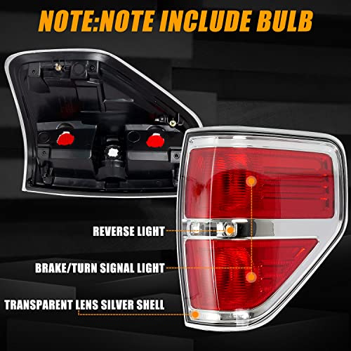 Ransoto F-150 Tail Light Compatible With 2009 2010 2011 2012 2013 2014 Ford F-150 F150 Pickup Truck Rear Taillight Replaces Bl3Z13404B, Bl3Z13405B (Sliver Driver And Passenger Side) #TOP2