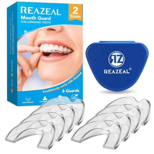 Mouth Guard for Grinding Teeth at Night: Mouth Guard for Sleeping - Comfortable & Reusable Nighttime Protection for Teeth - 8 Packs/ 2 Sizes
