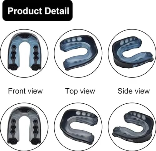 Protector bucal deportivo, protector bucal con correas, habla posible para fútbol americano, artes marciales, boxeo, kickboxing, hockey, fútbol adultos (L, 2 piezas) - imagen 4