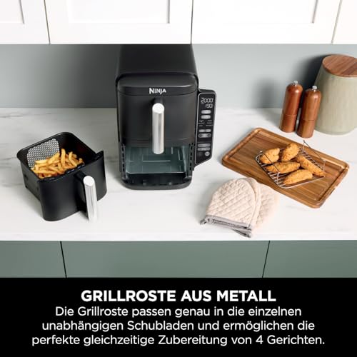 Ninja Double Stack Heißluftfritteuse, 7,6 L, 6 Portionen, Schwarz