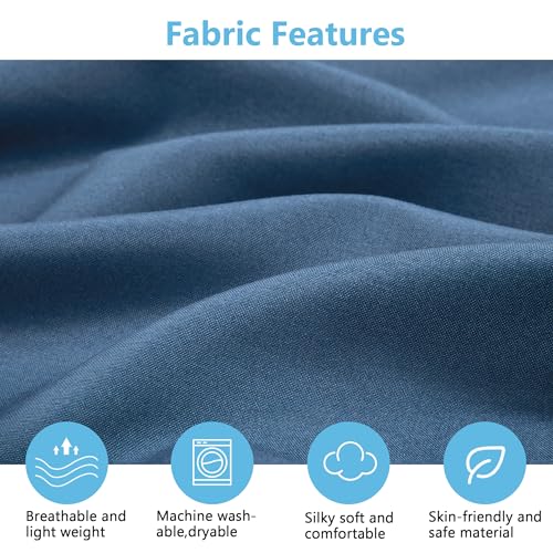 Image of TILLYOU Baby Crib Sheets for Boys Girls, Super Soft Toddler Bed Sheets, 2 Pack Sheets for Standard Crib Mattress 28x52in, Navy and Stone Blue