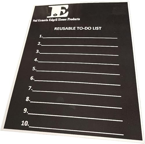 Miniatura 5 de Sui Generis Edgell House Products presenta 2 listas de tareas reutilizables, 1 negra y 1 blanca. Establece una nueva agenda cada día o ajústala a