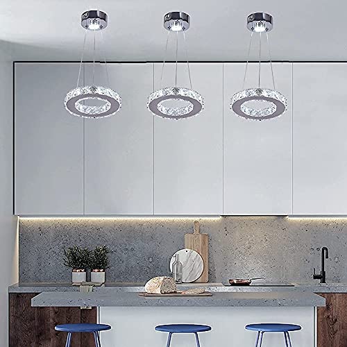 Plafonnier réglable cristal et lumières suspendues acier inoxydable - 4