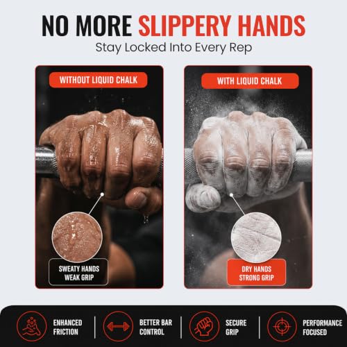 Image of Slovic Liquid Chalk for Gym [2 x 100 ML] | Chalk for Gym Hand Grip | Gym Chalk for Strong Grip in Weight Lifting | Gym Equipment for Barbell Rod Grip | Ideal for Workout, Gym, Rock Climbing & Crossfit
