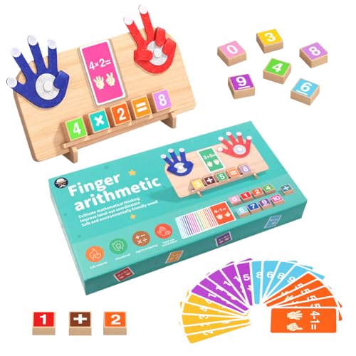 OZXVXZO Pädagogisches Lern Zahlenspielzeug für Kleinkinder, Holz Mathe-Zählspielzeug, Montessori Spielzeug, Fingerzähl Mathespielzeug, für Jungen und Mädchen ab 3 Jahren-A