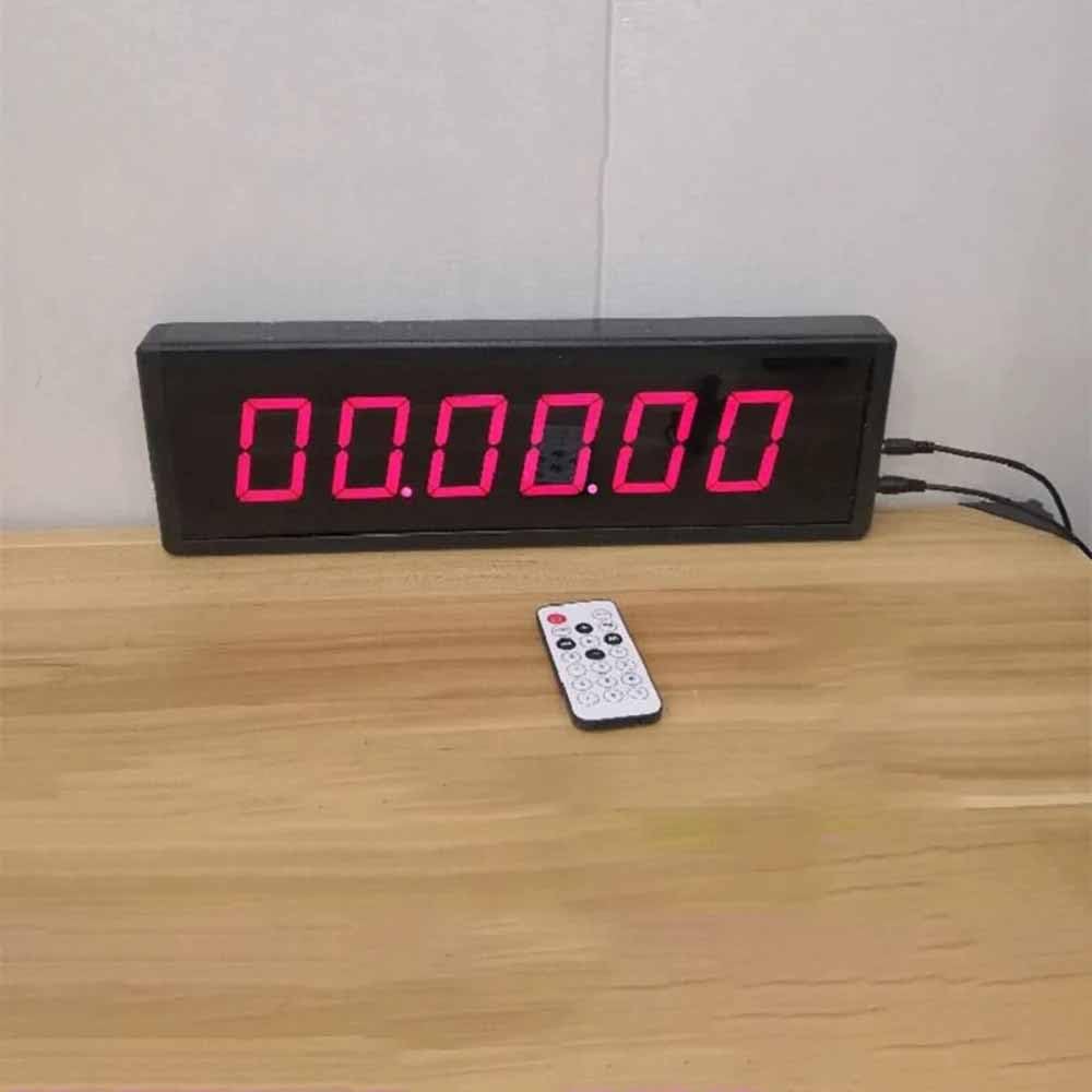 Chronomètre de Compétition avec Télécommande, Affichage Numérique LED à 6 Chiffres Chronomètre Et équipement D'entraînement pour La Parole (2,3Pouces 6chiffres,Plug-in)