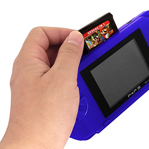 JouerNow Negro/Rojo/Azul/Verde PXP3 delgado Handheld de 16 bits consola de juegos de vídeo juego de Retro Juegos 150+ (Azul)