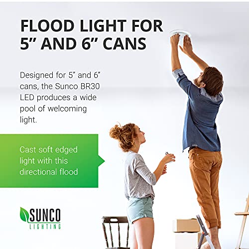 Sunco Lighting Br30 Led Bulbs Indoor Flood Lights 11W Equivalent 65W 3000K Warm White, 850 Lm, E26 Base, 25,000 Lifetime Hours, Interior Dimmable Recessed Can Light Bulbs - Ul & Energy Star 6 Pack #TOP3