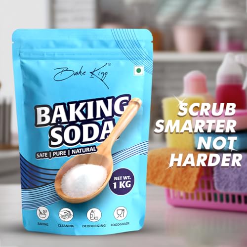 Image of BAKE KING Soda 1kg, Pure & Versatile for Baking, Cleaning, and Deodorizing | Food-Grade Sodium Bicarbonate | Baking, Cooking & Cleaning | Cleaner for Kitchen soda 1kg