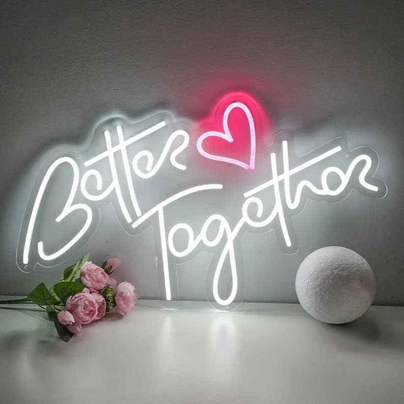 DON'T JUDGE ME FRIENDSKART Better Together Neon Sign/Lights Neon LED Light, Wedding Birthday Party Home Wall Decor Bar Salon Neon Light Signorative Light for Room, Bedroom, Party and Bar (Blue)